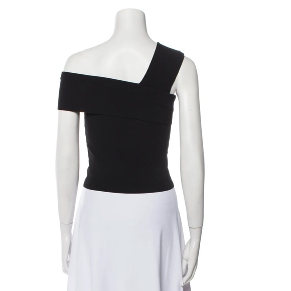 Alice + Olivia - Asymmetrical Short Sleeve Crop Top Size: S - Picture 3 of 3